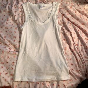GAP White Ribbed Tank Top